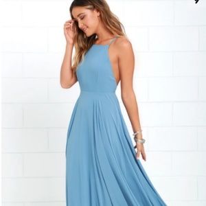 Mythical Kind of Love Slate Blue Maxi Dress